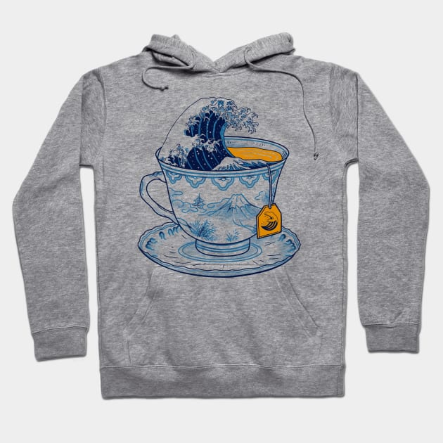 The Great Kanagawa Tea Hoodie by Vincent Trinidad Art